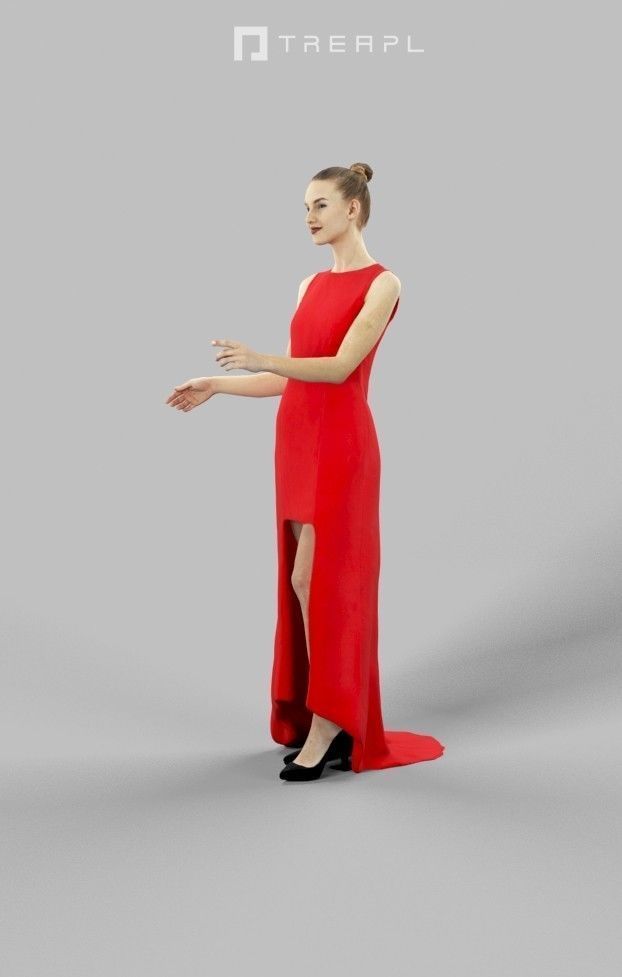3d crowds and Beauty foreground elegant event woman pointing 3D Model Collection_17