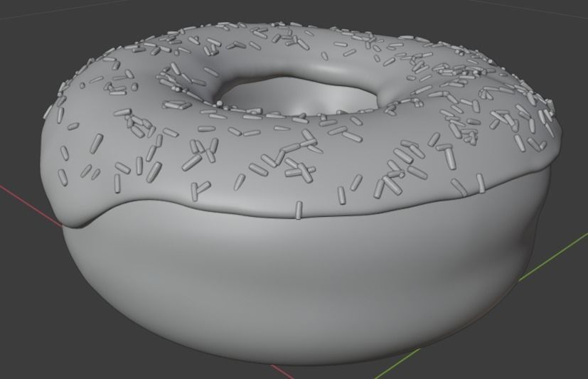 Donut with cup of coffe 3D model_5