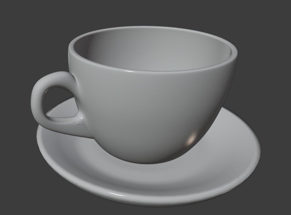 Donut with cup of coffe 3D model_1