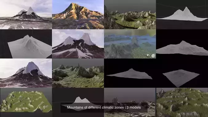 Mountains of different climatic zones