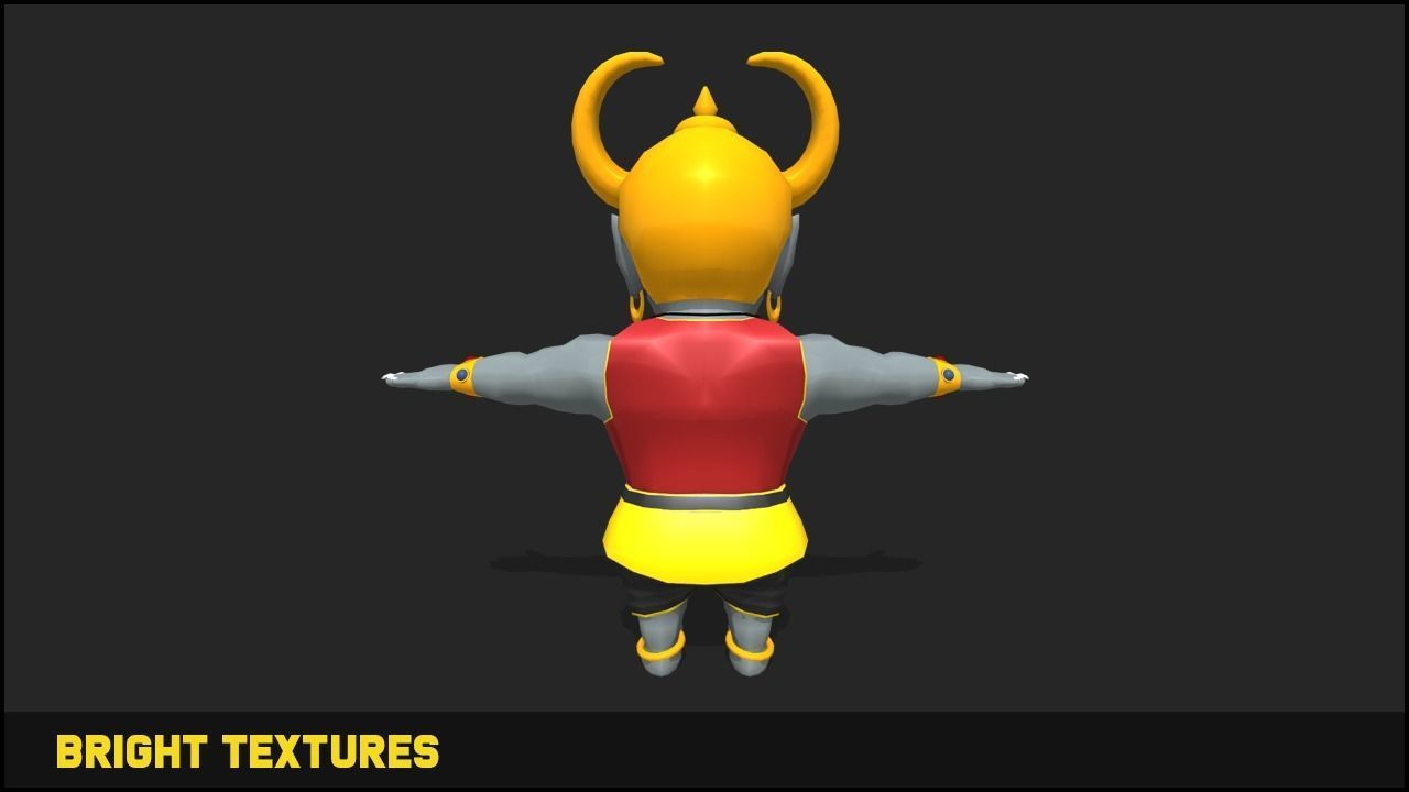 Demon character Low-poly 3D model_2