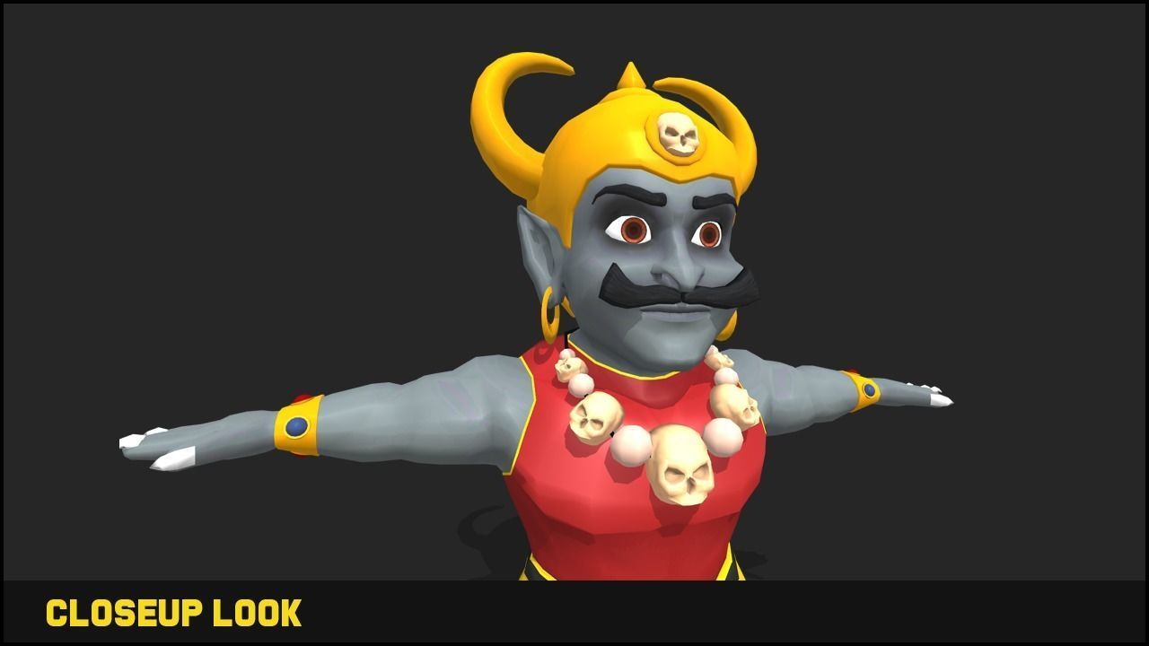 Demon character Low-poly 3D model_4