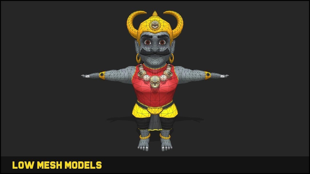 Demon character Low-poly 3D model_3