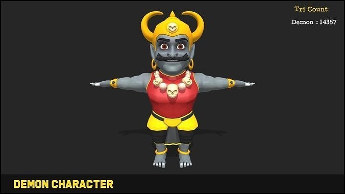 Demon character Low-poly 3D model