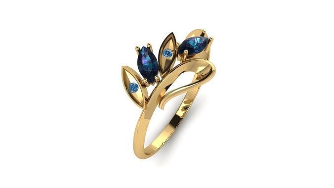 Ring with diamonds und2111 3D print model