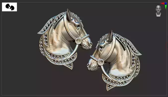 Horse charm pendant earring cufflink 