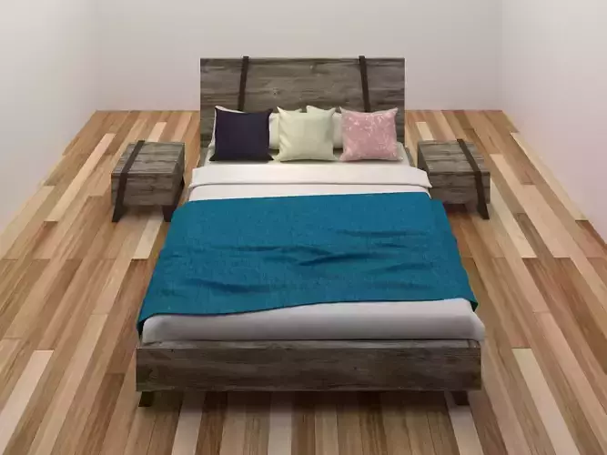 WOODEN BED 3D model