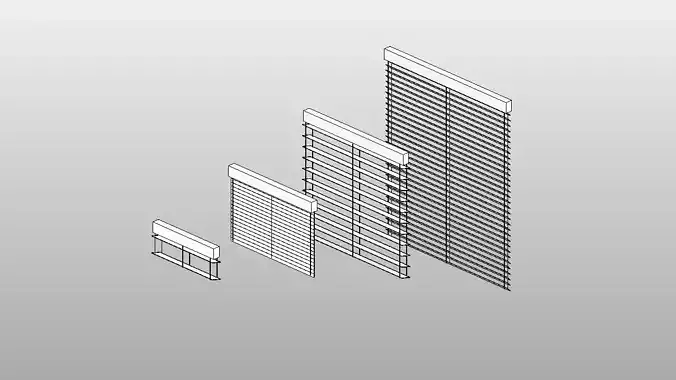 Roller Blinds - Full Parametric Revit Family 3D model