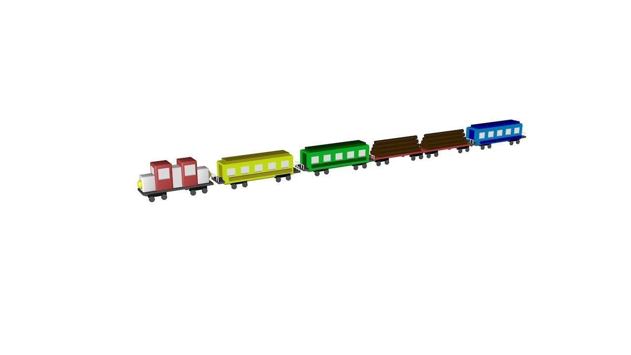 Bridge and wagon 3D model_2