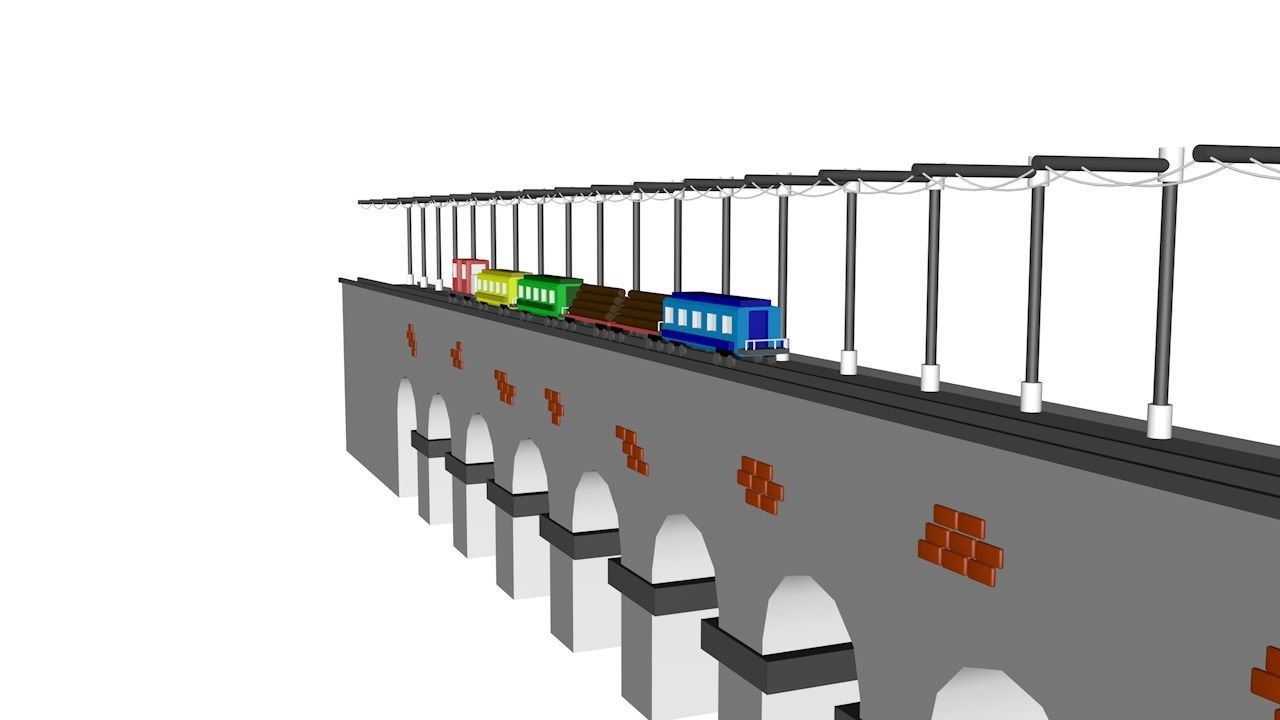Bridge and wagon 3D model_5