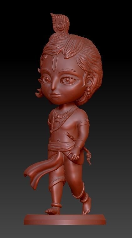 Little krishna full body and face  3D Model Collection_4