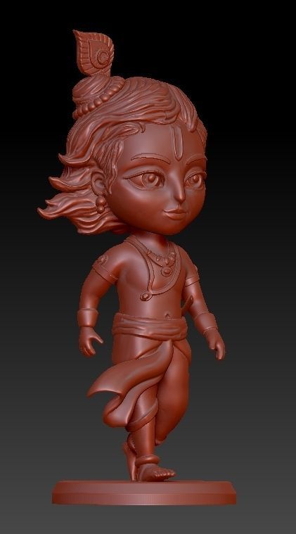 Little krishna full body and face  3D Model Collection_5