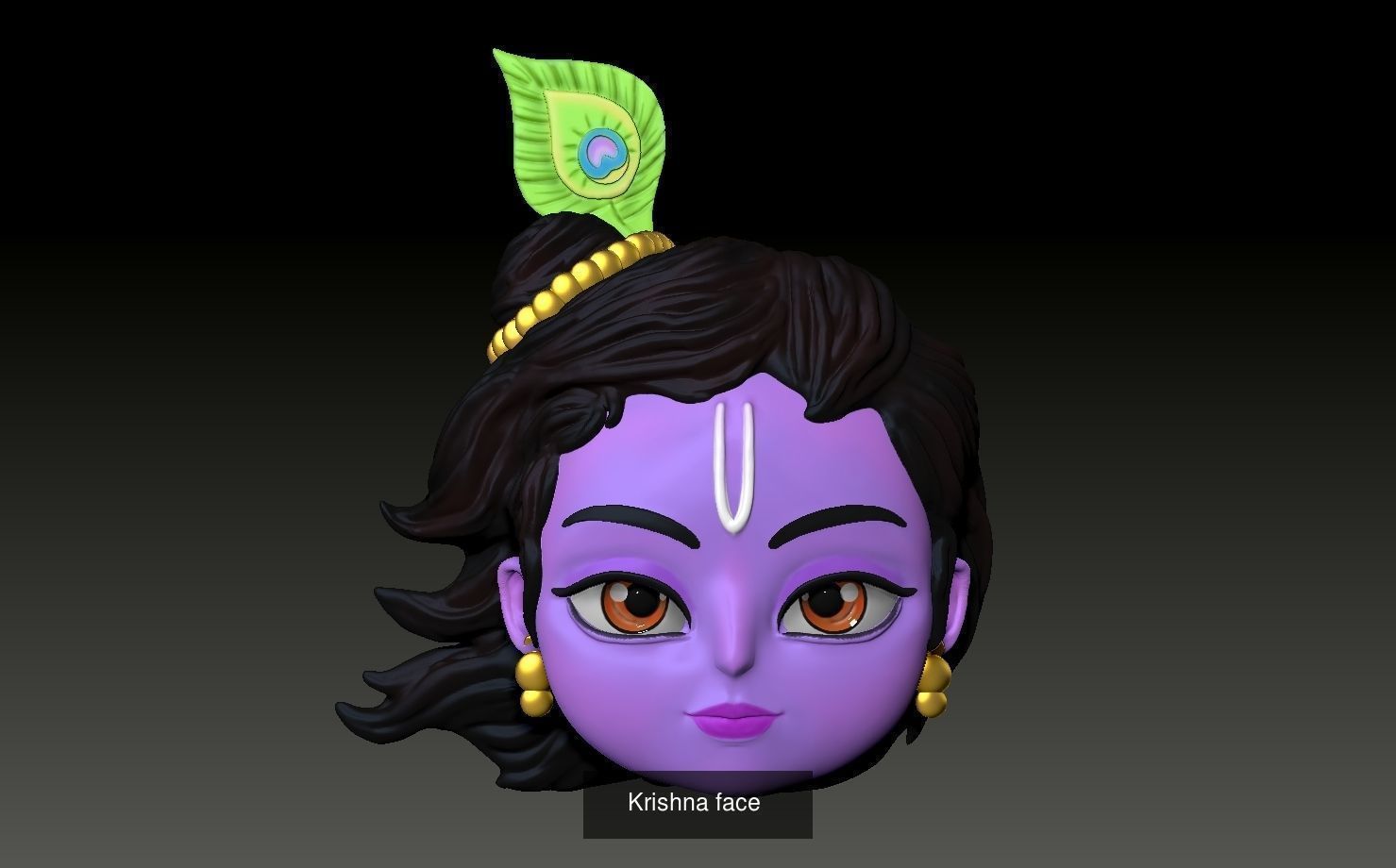 Little krishna full body and face  3D Model Collection_2
