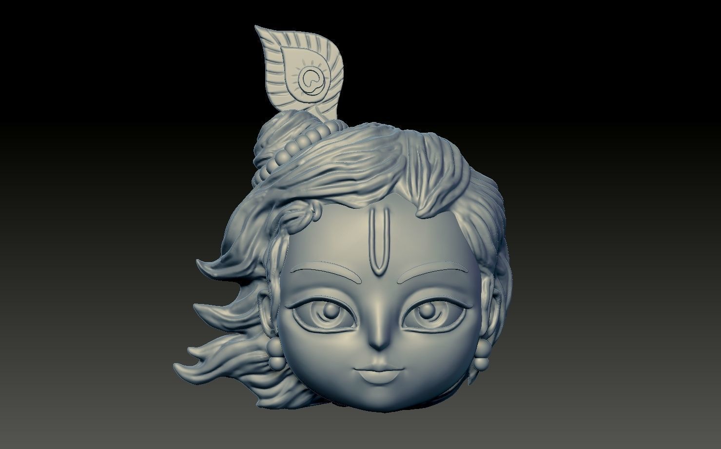 Little krishna full body and face  3D Model Collection_7