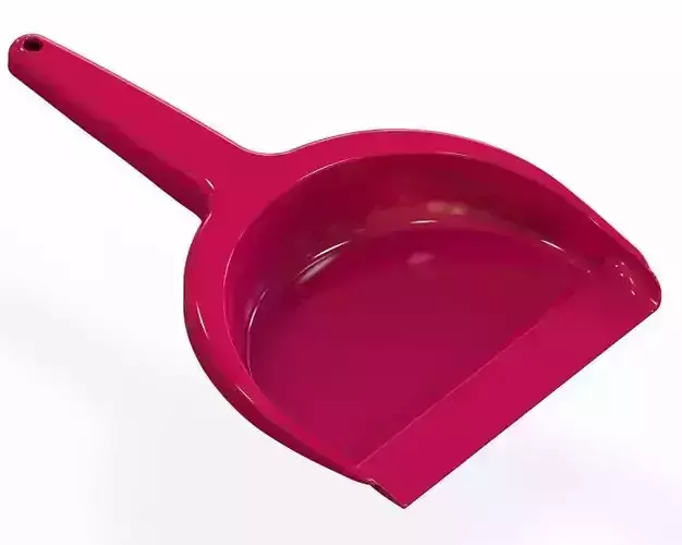 Dustpan plastic scoop with handle 3D print model