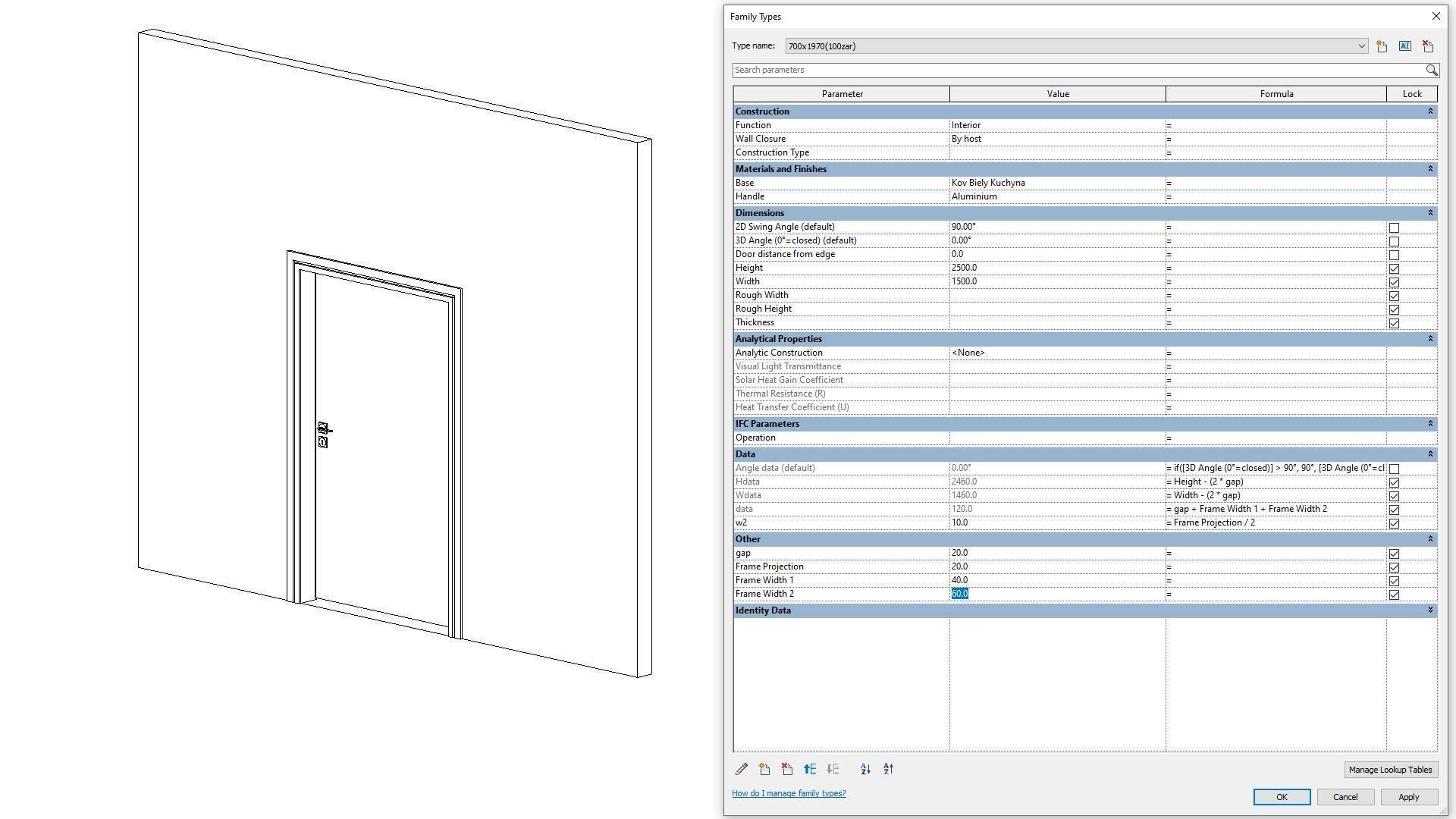 Door - Full Parametric Revit Family Low-poly 3D model_8