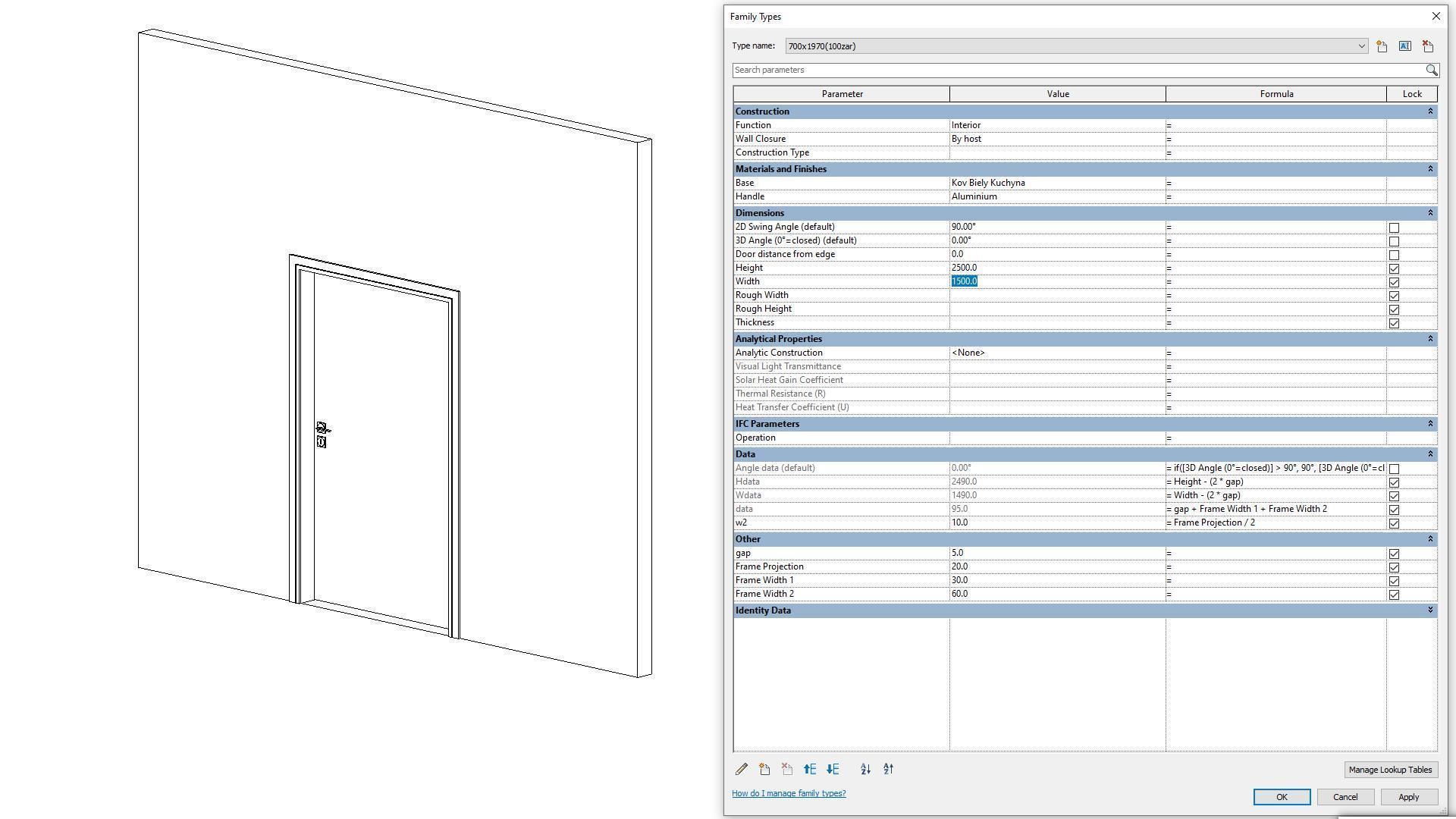 Door - Full Parametric Revit Family Low-poly 3D model_6
