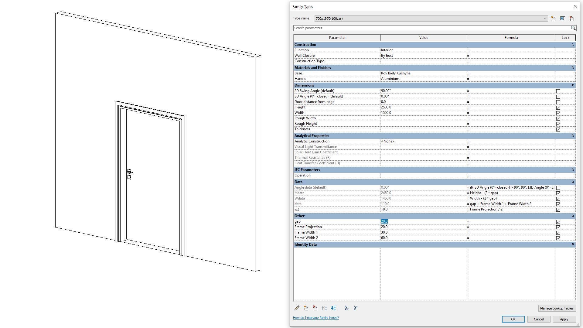 Door - Full Parametric Revit Family Low-poly 3D model_7