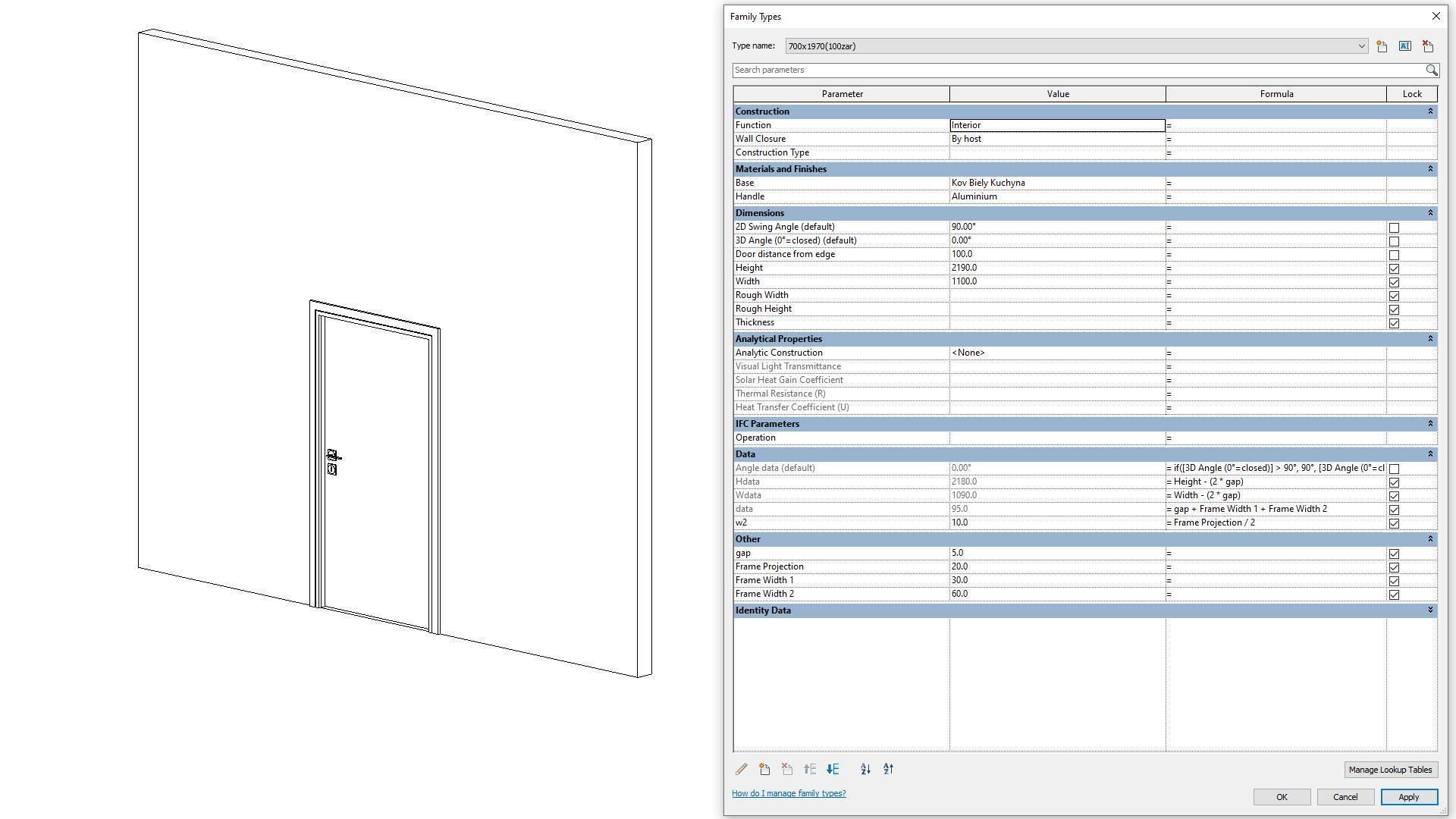 Door - Full Parametric Revit Family Low-poly 3D model_1