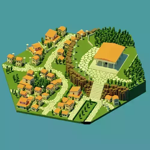 Rome city lowpoly