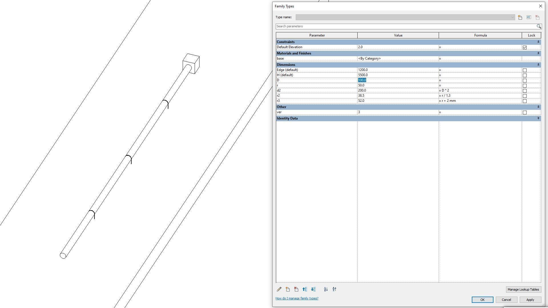 Rain Gutter 2 - Full Parametric Revit Family Free 3D model_4