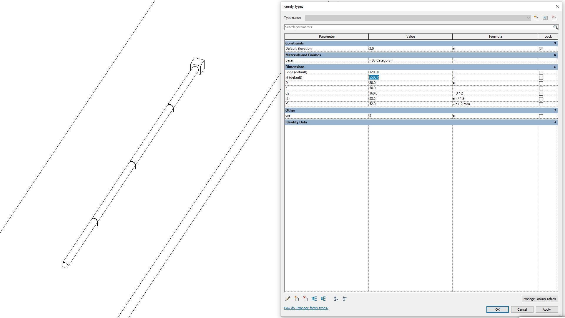Rain Gutter 2 - Full Parametric Revit Family Free 3D model_3