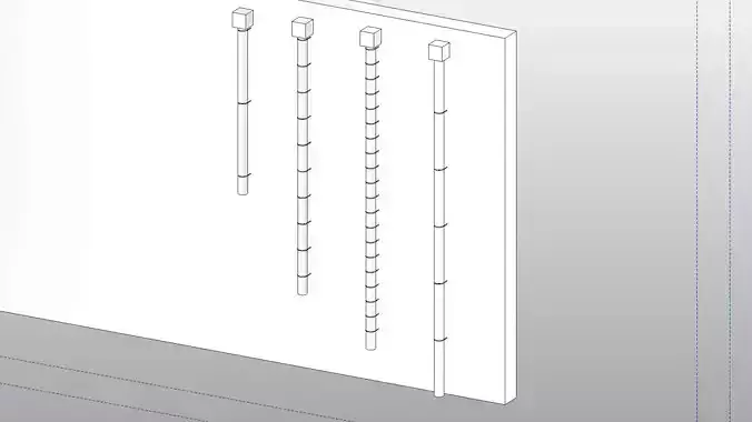 Rain Gutter 2 - Full Parametric Revit Family Free 3D model