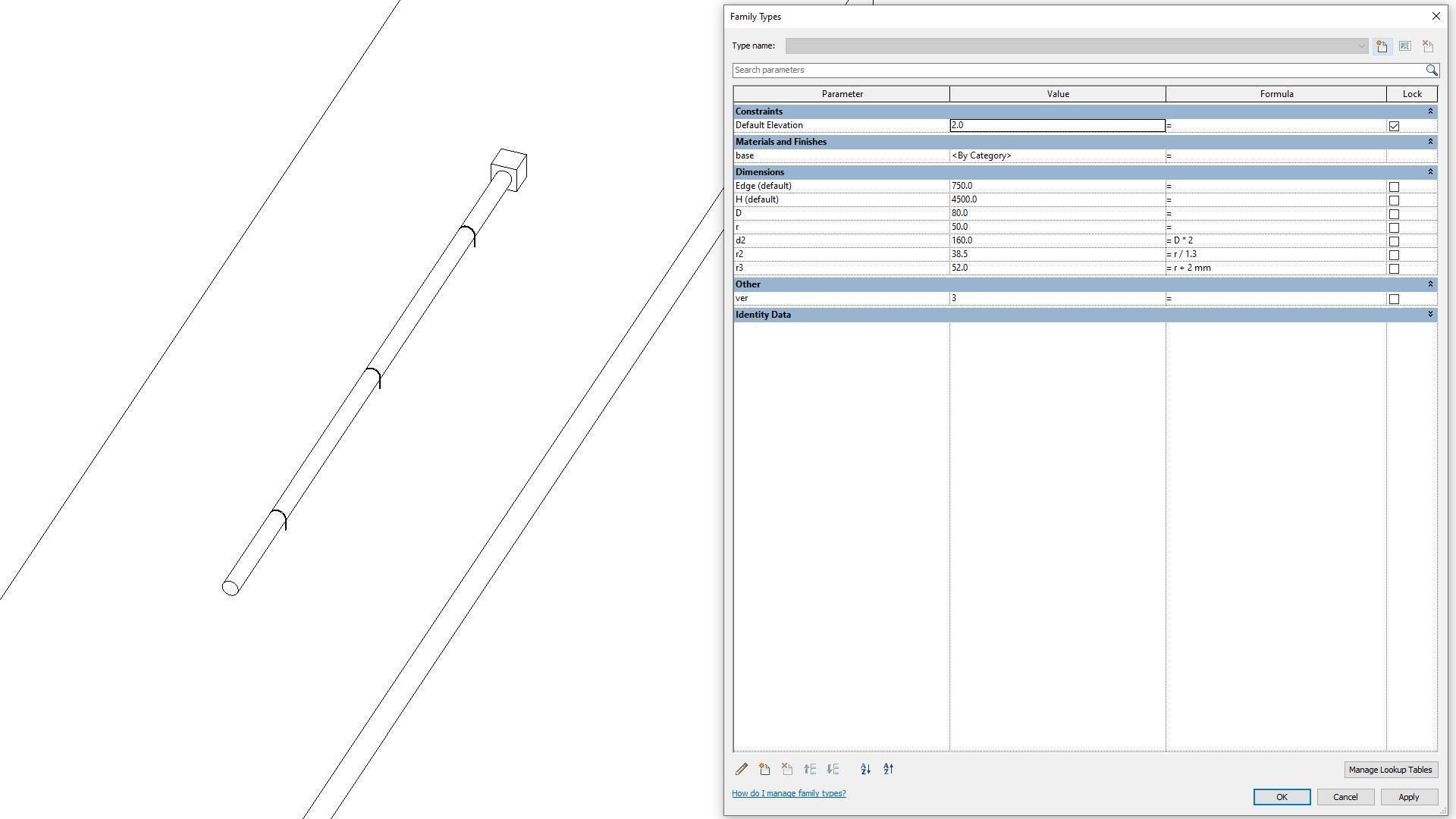 Rain Gutter 2 - Full Parametric Revit Family Free 3D model_1