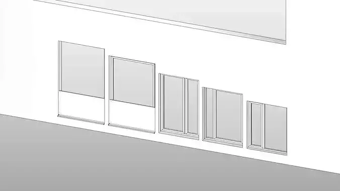 Window - Full Parametric Revit Family 3D model