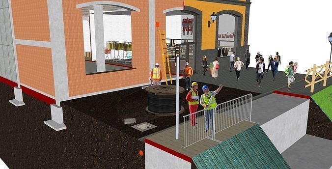 Negozio tipo Barberino Designer Outlet Free 3D model