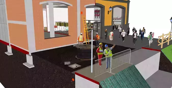 Negozio tipo Barberino Designer Outlet Free 3D model