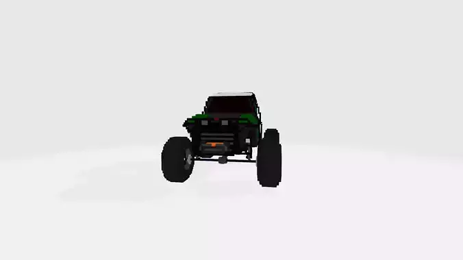 Voxel Buggy Low-poly 3D model