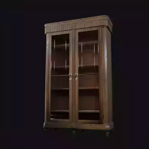 Decorative wooden oldschool cupboard Low-poly 3D model
