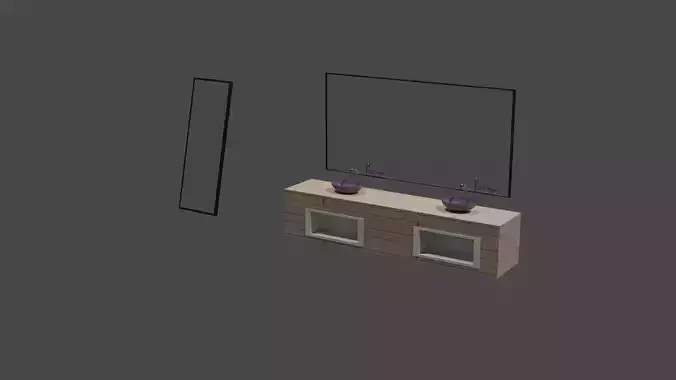 bathroom idea Low-poly 3D model