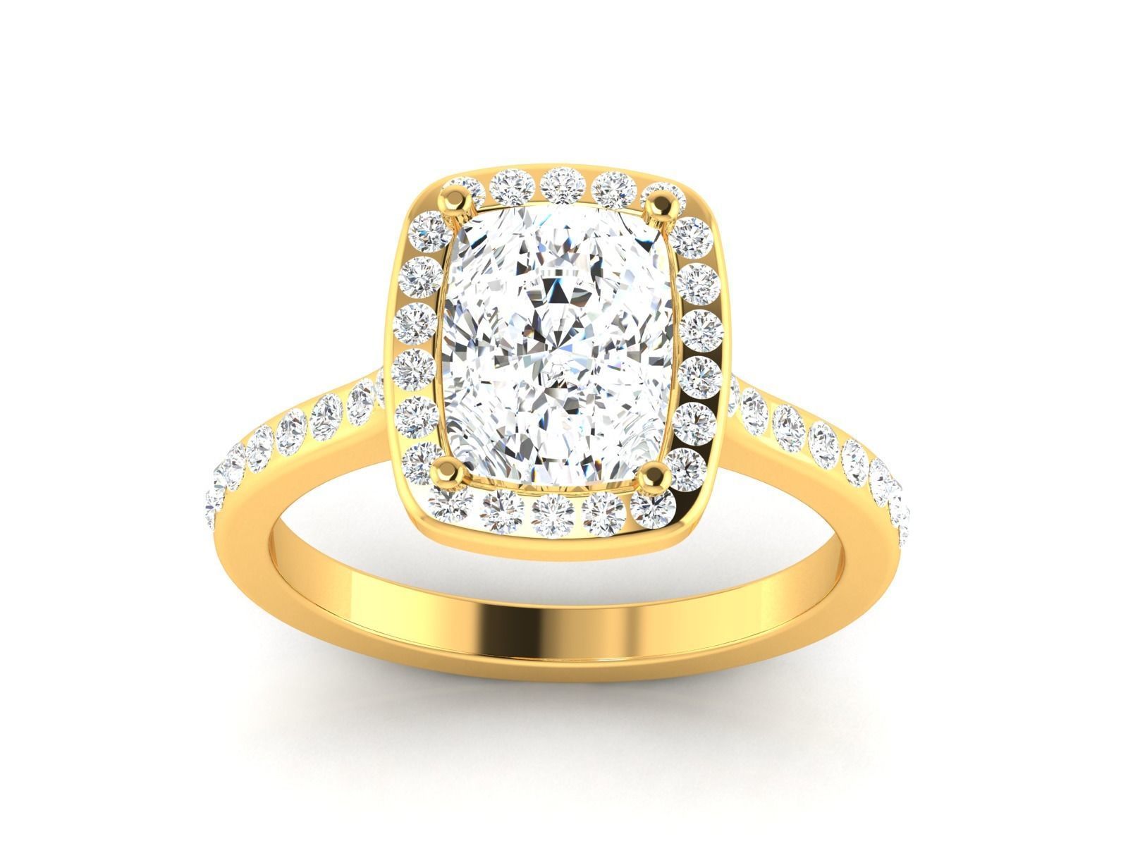 Solitaire ring model 3D print model_18