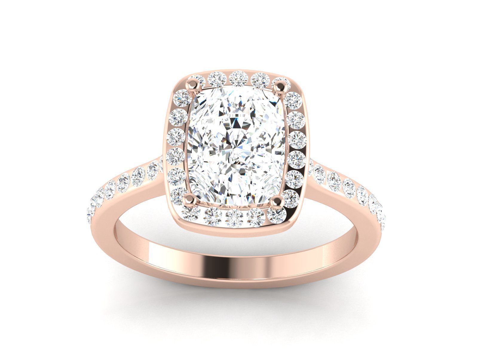 Solitaire ring model 3D print model_14