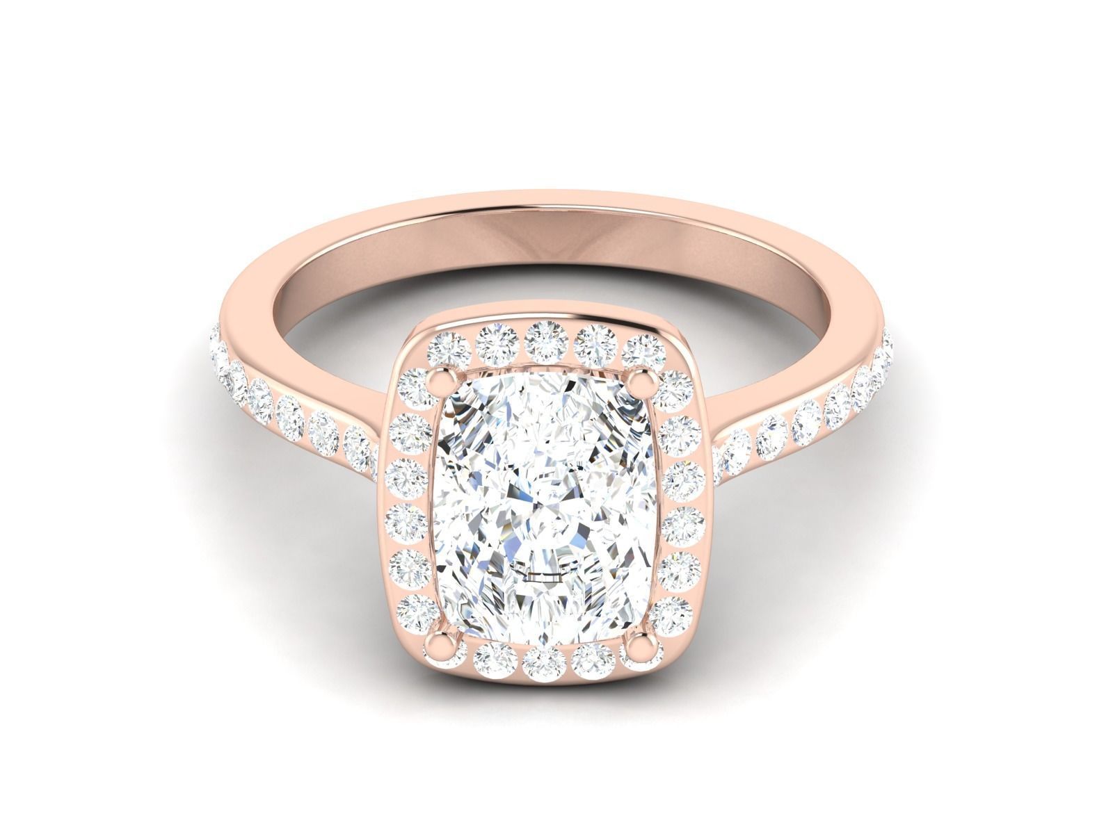 Solitaire ring model 3D print model_8