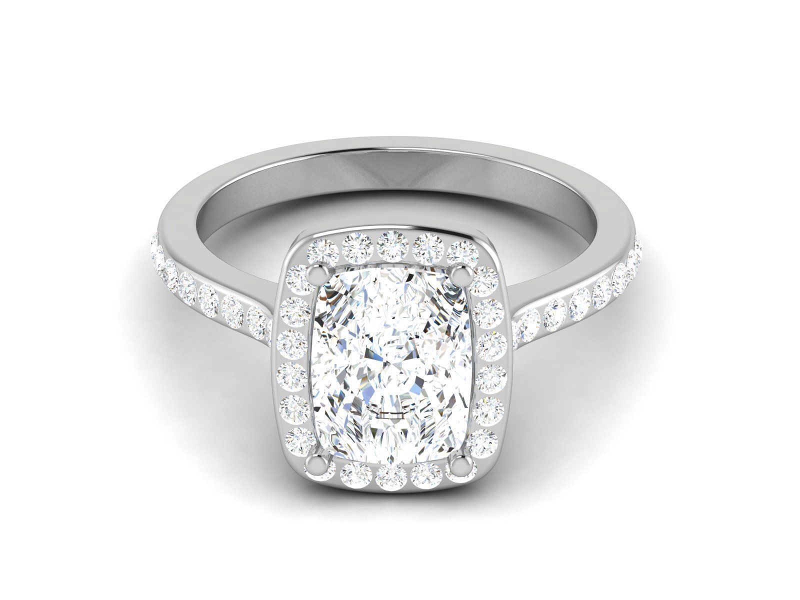 Solitaire ring model 3D print model_10