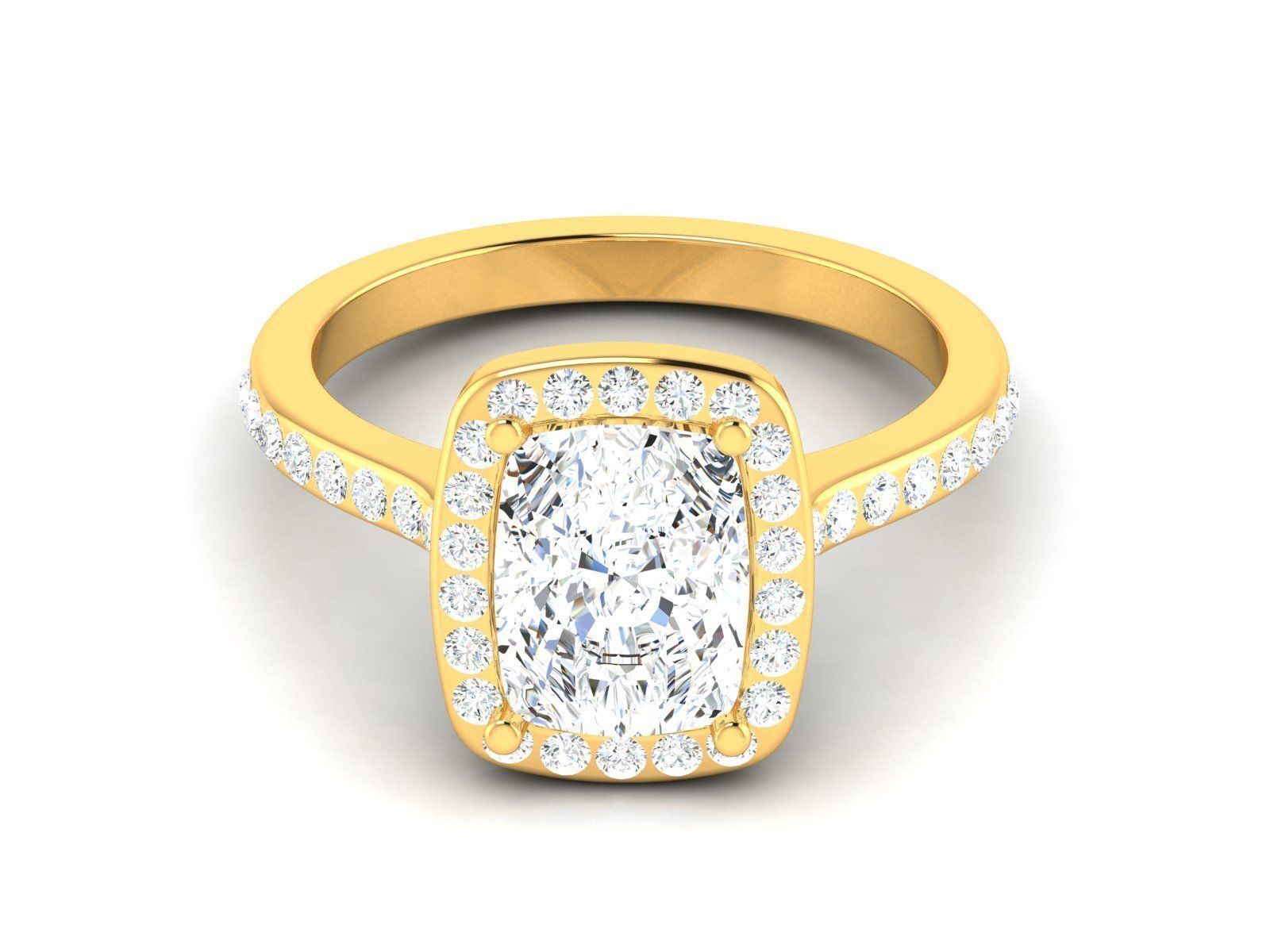Solitaire ring model 3D print model_13