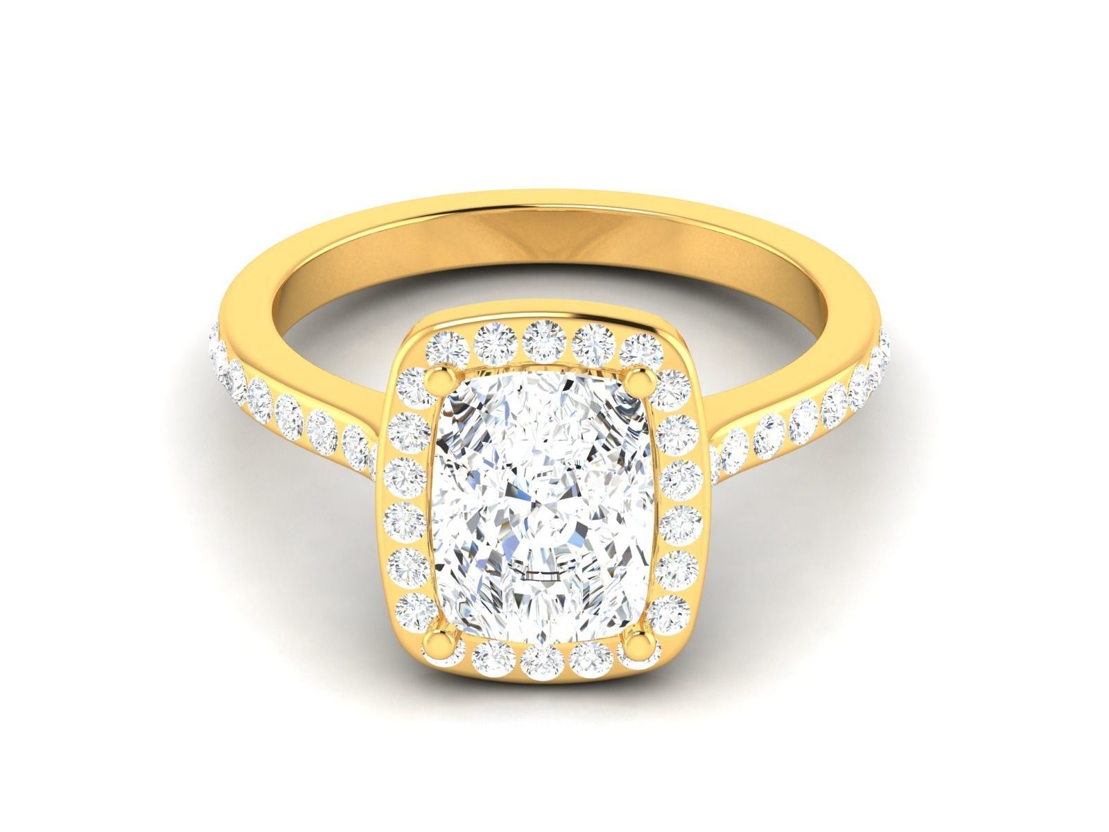 Solitaire ring model 3D print model_12