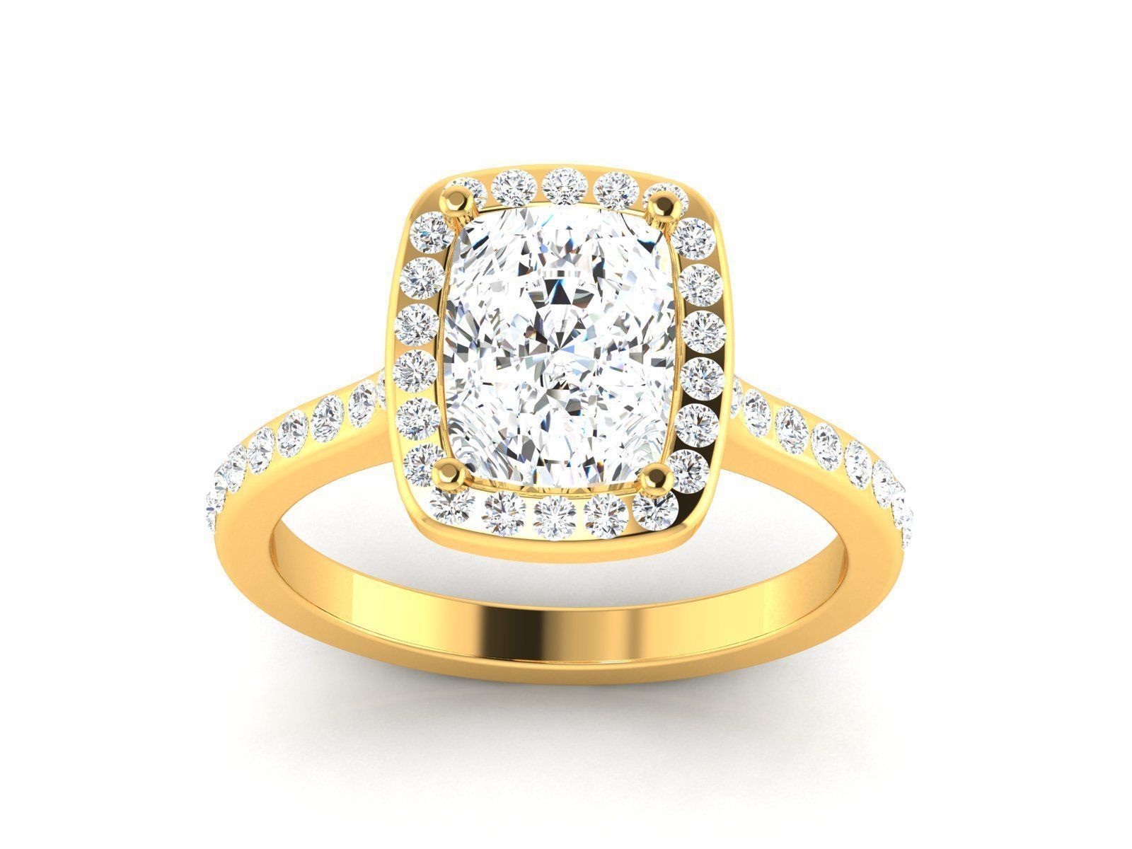 Solitaire ring model 3D print model_17