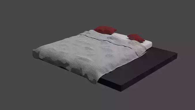 modern bed Low-poly 3D model