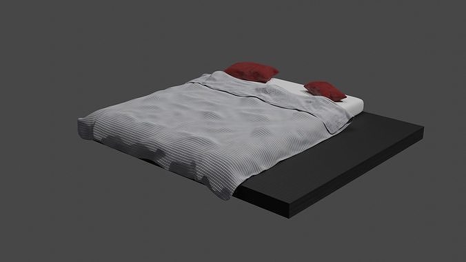 modern bed Low-poly 3D model