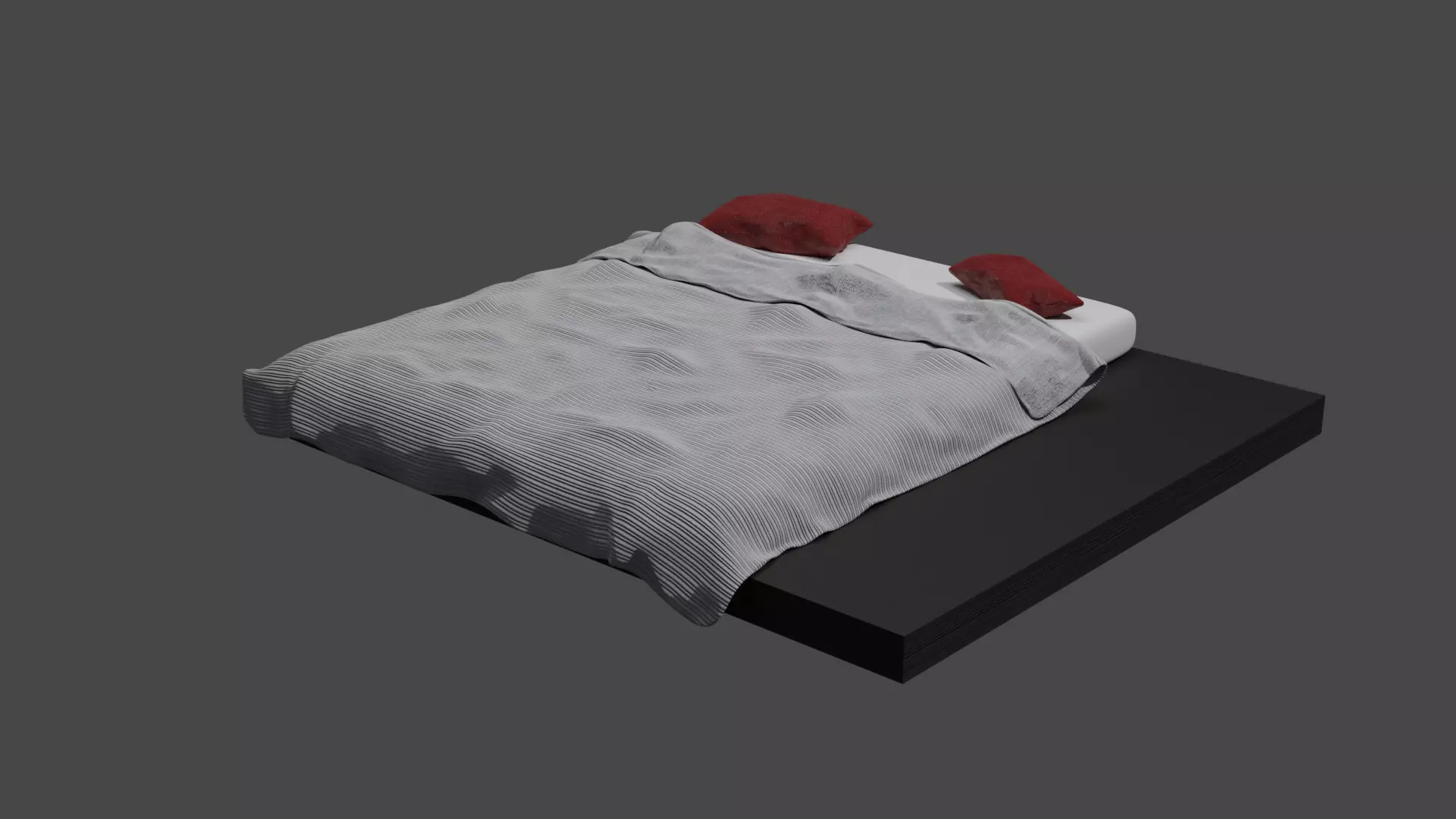 modern bed Low-poly 3D model_0