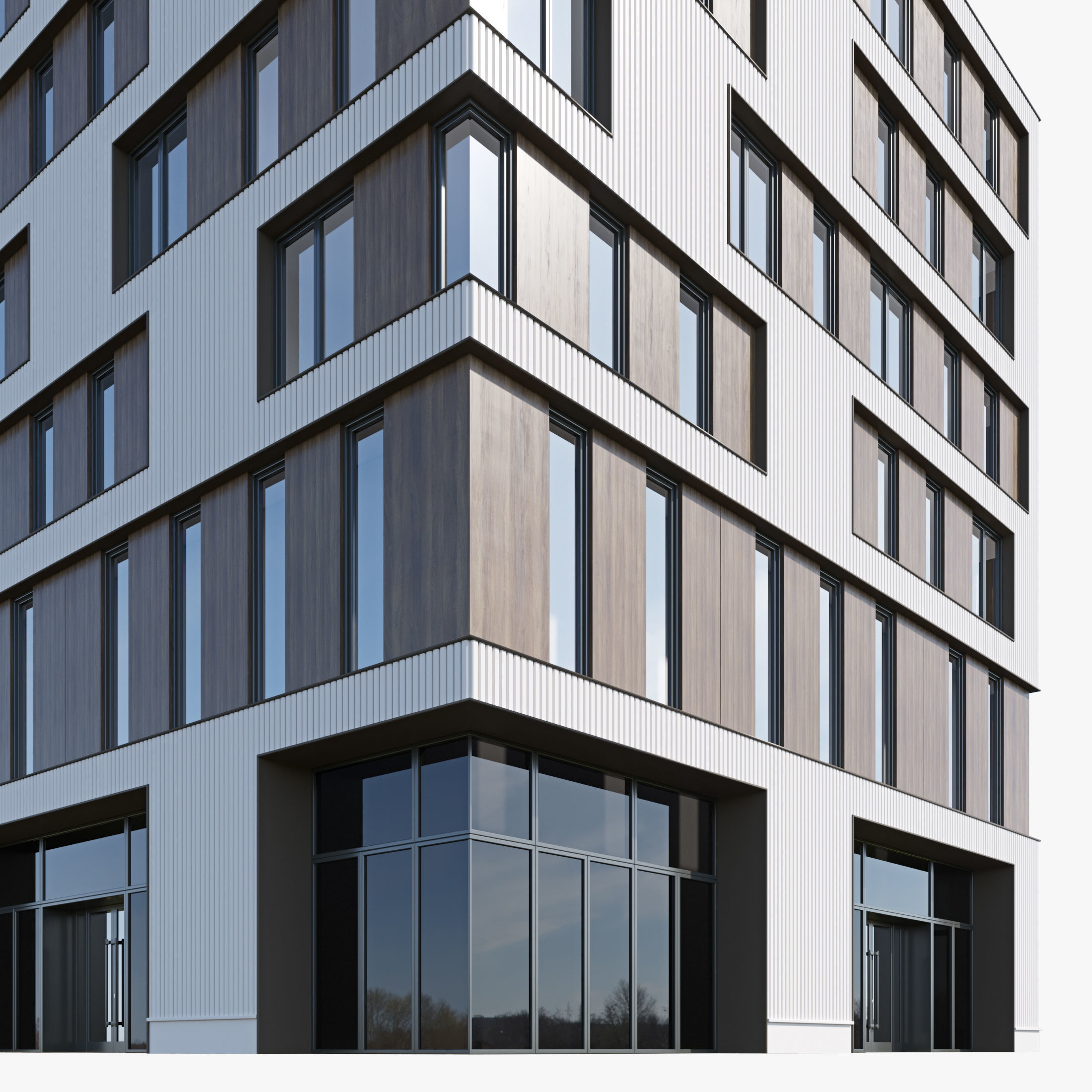 Modern residential building 15 3D model_5