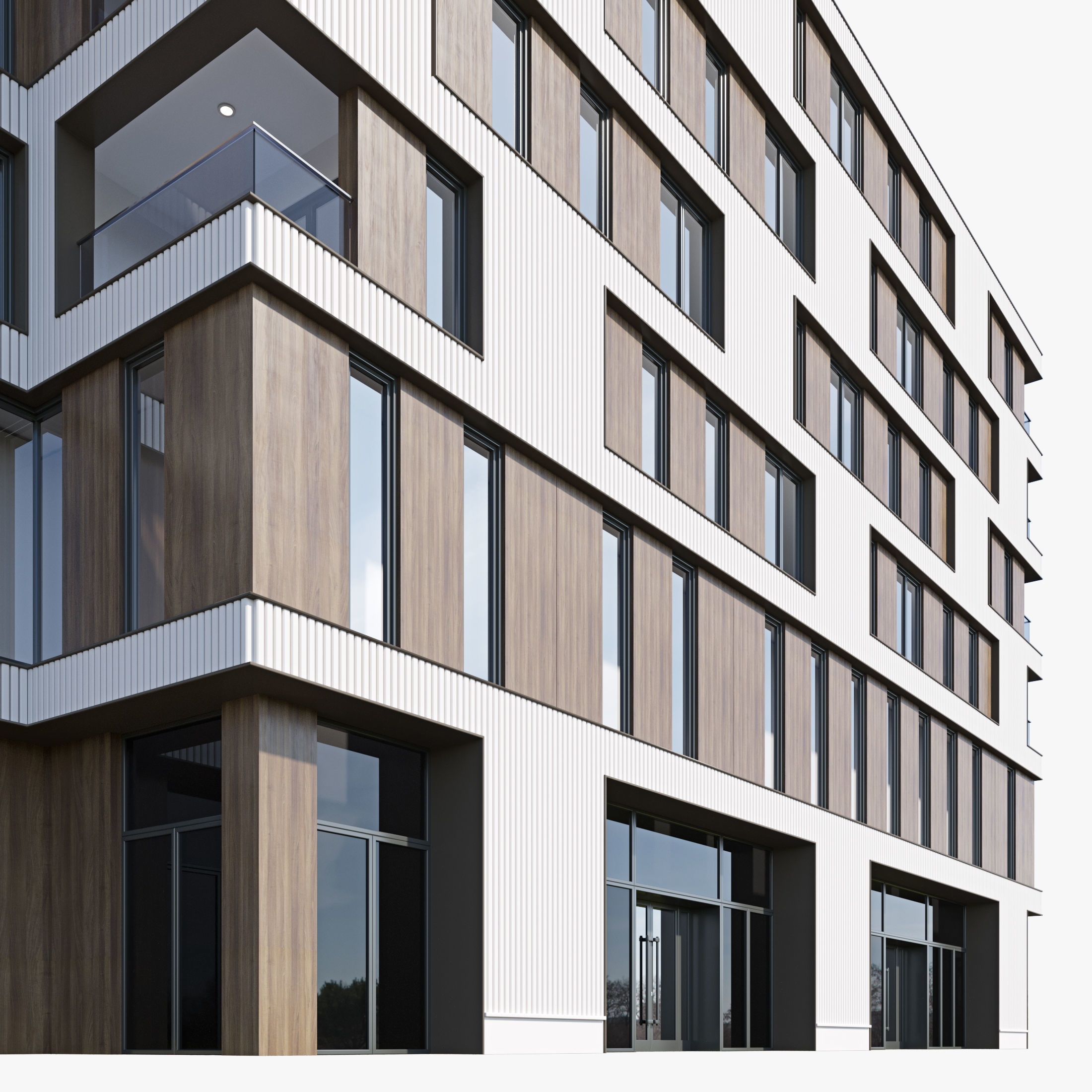 Modern residential building 15 3D model_3