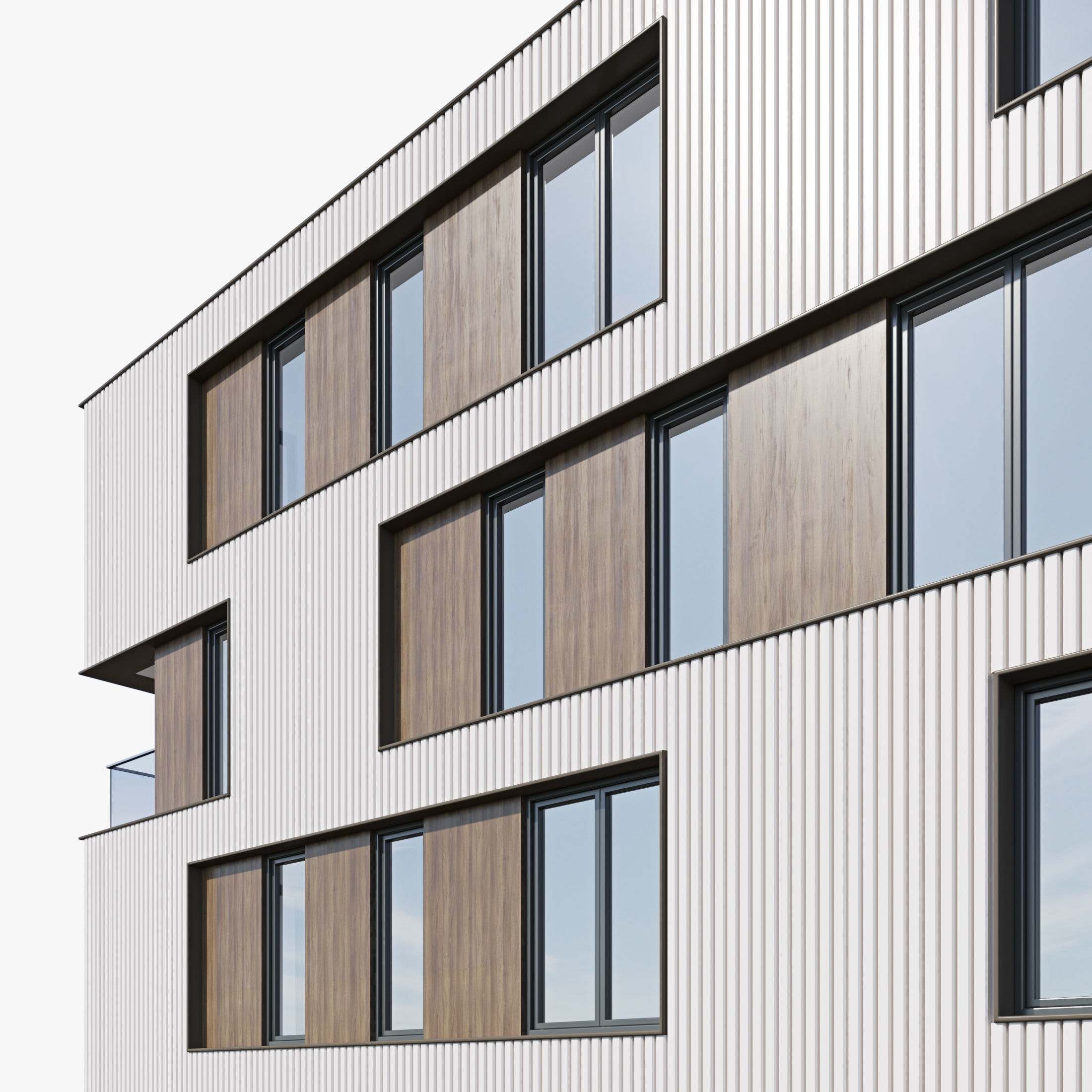 Modern residential building 15 3D model_6