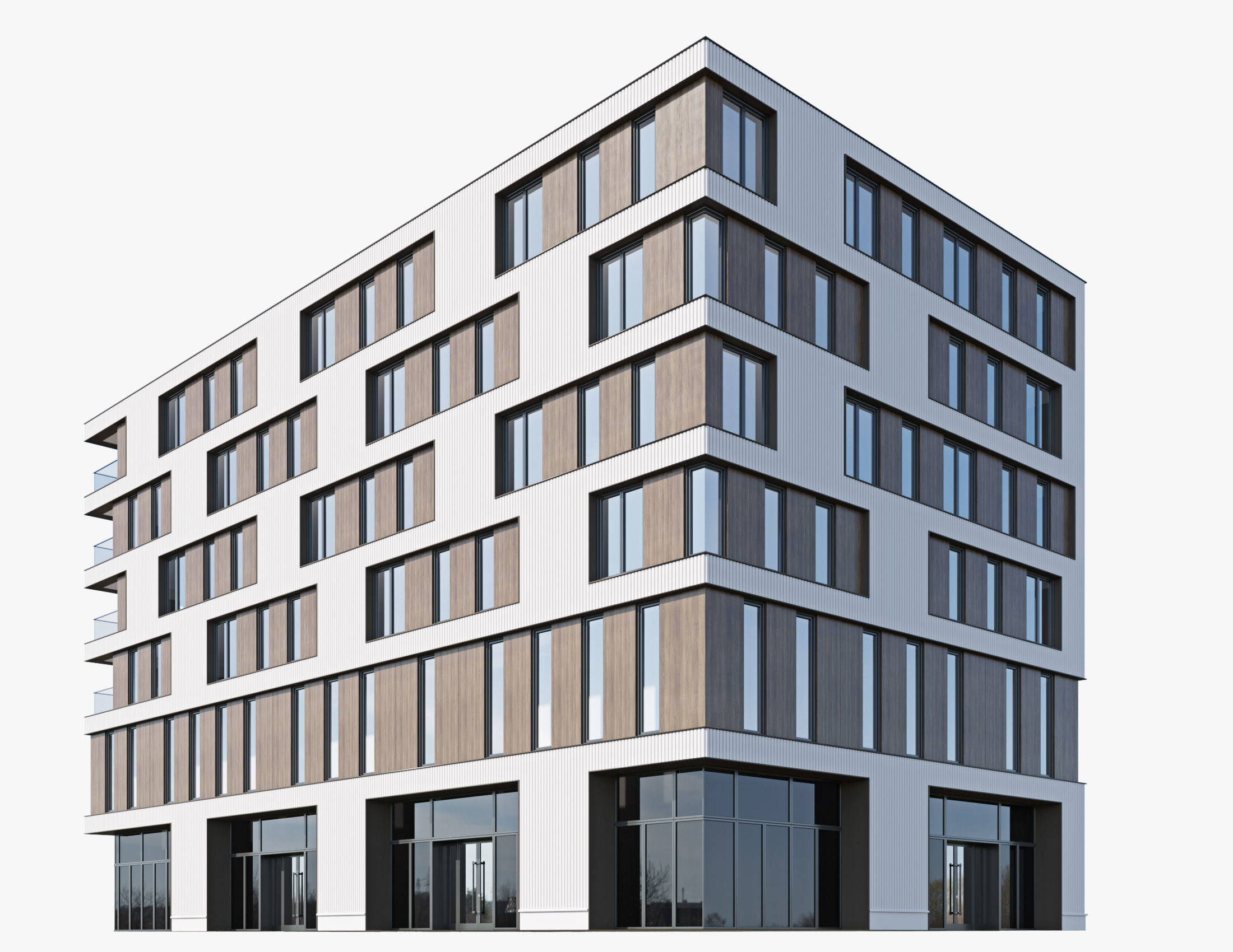 Modern residential building 15 3D model_2