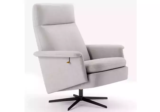 Crescent Swivel Recliner Westelm 3D model