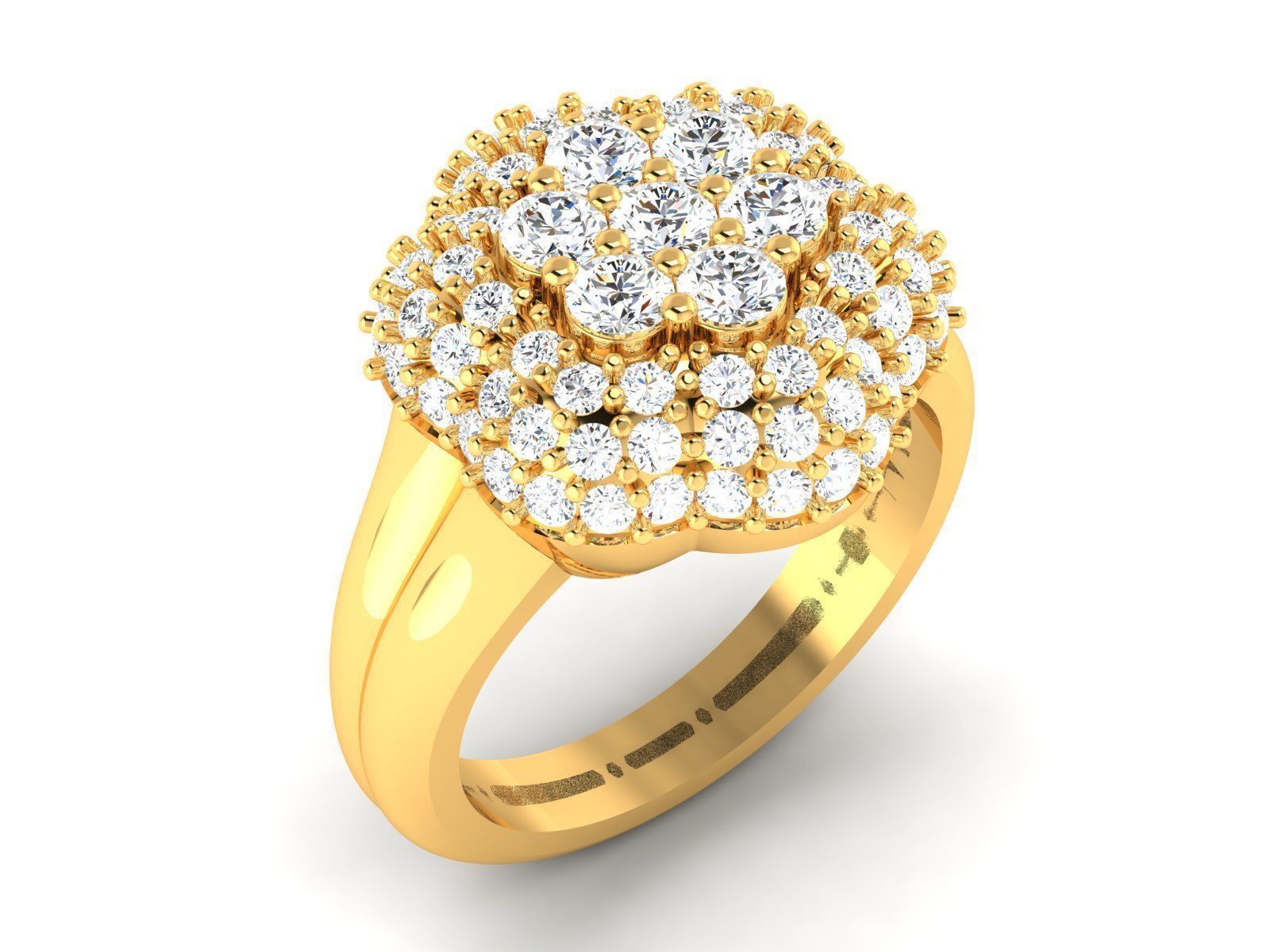 Solitaire ring model 3D print model_17